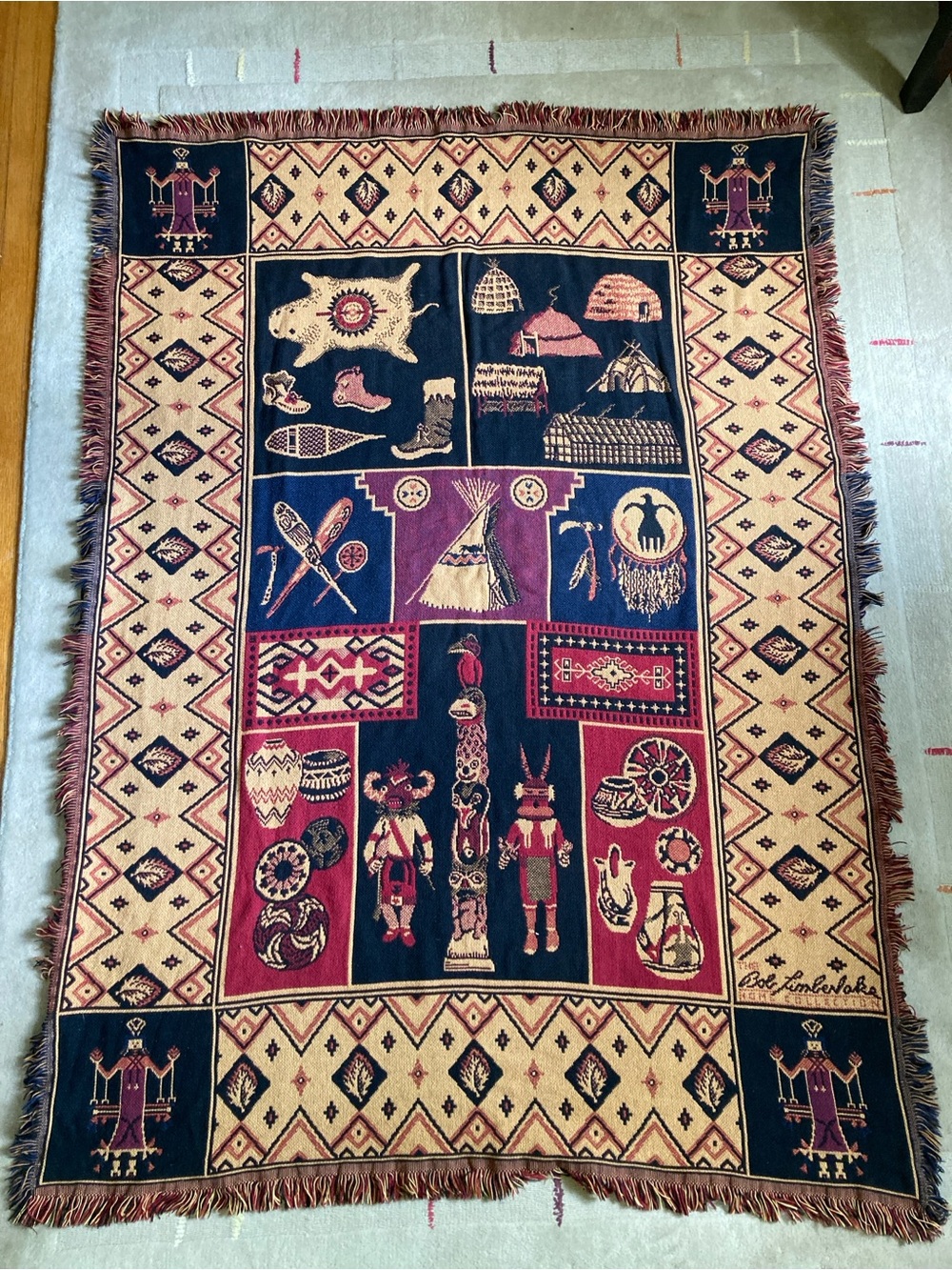Vtg Bob Timberlake Blanket Throw Tapestry